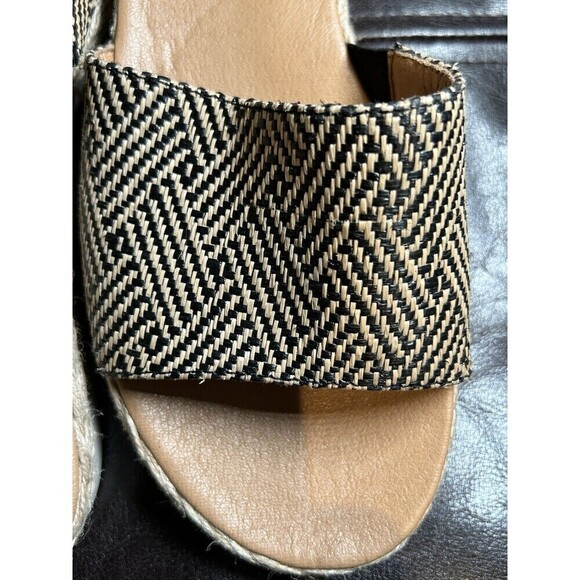 Tommy Bahama Womens Trevor Espadrille Sandals 8M Leather Woven Straw Flat Slides - Picture 4 of 8